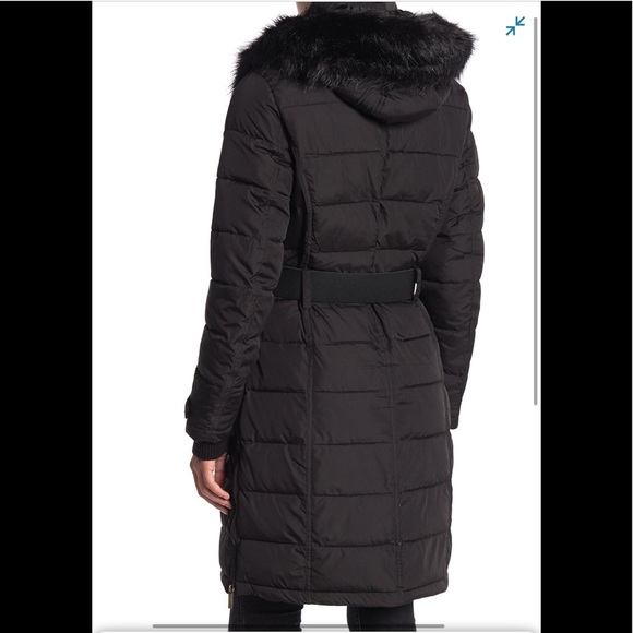 NWT,French Connection,Faux Fur Hoodie Puffer Jacket - Picture 3 of 16